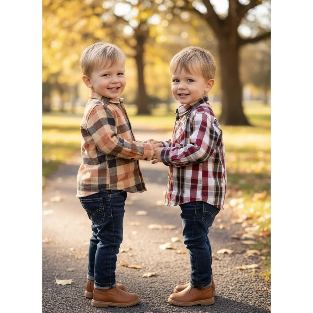 Healthtex/Cat&Jack  Toddler Boys Button Down Shirt Set 2pc Multi Color 3T